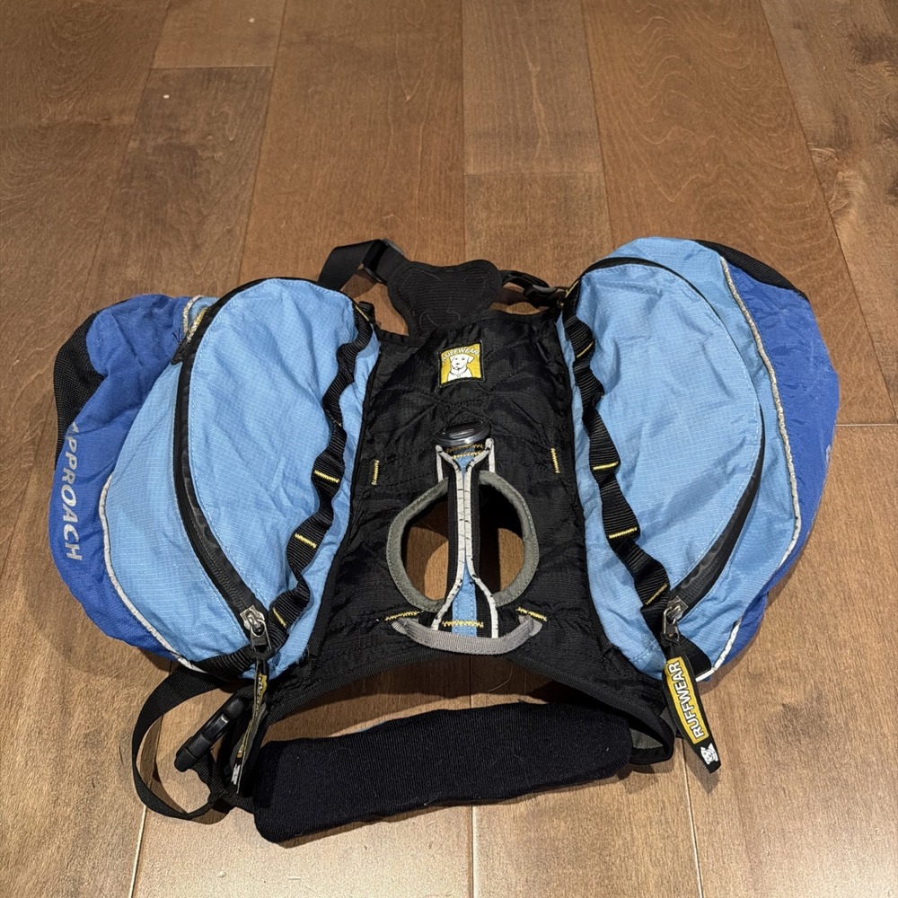 Ruffwear Approach Pack Dog Hiking Backpack Saddlebags Blue Size M  READ